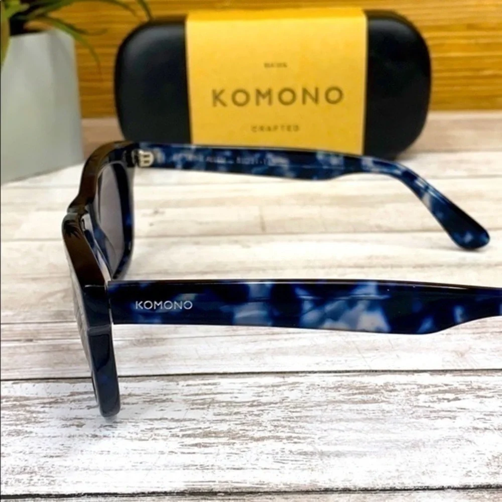 KOMONO The Allen Indigo Demi Sunglasses Blue Tortoise wayfarer UV400